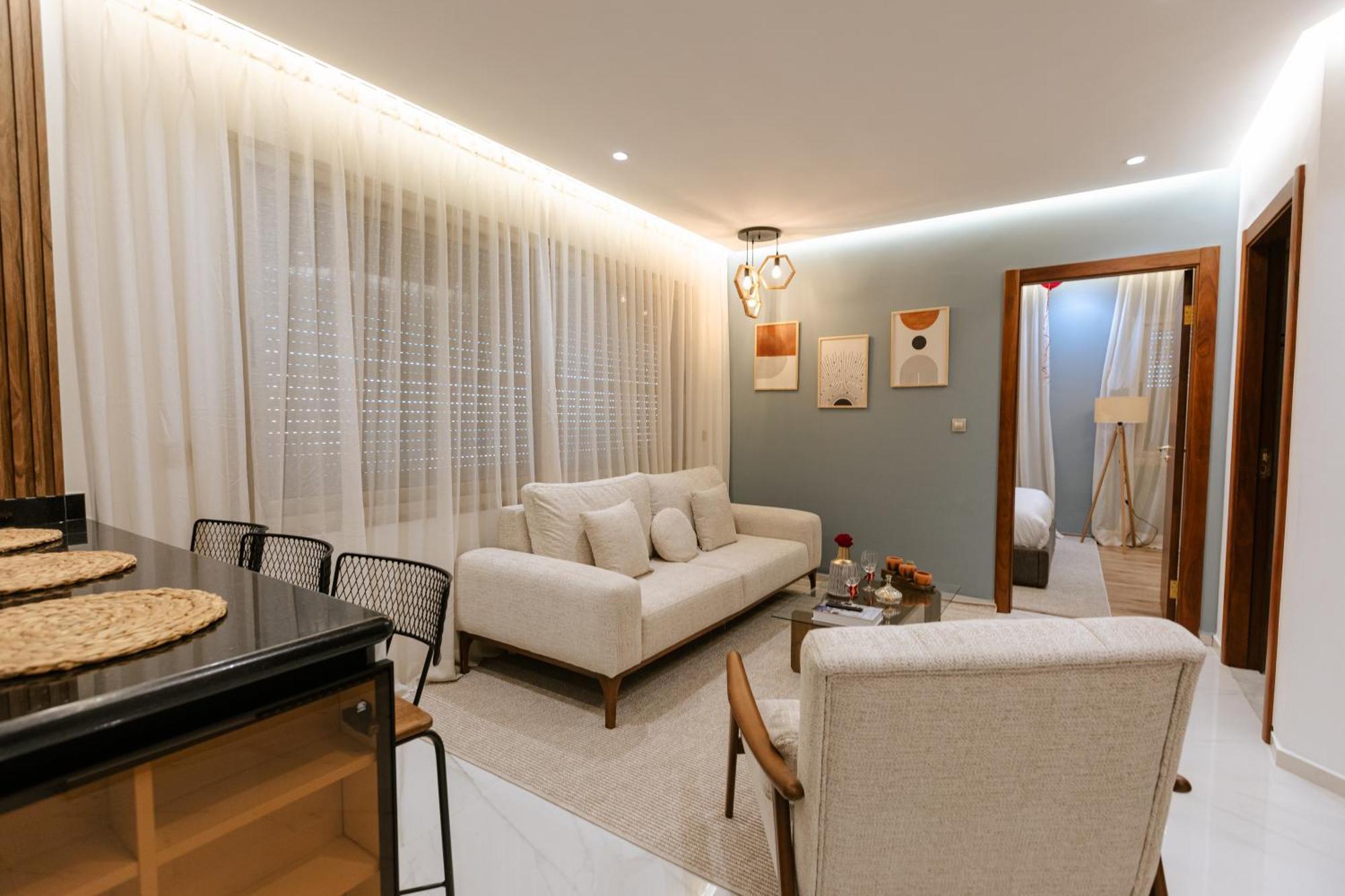 Marina View Residence Luxurious Studio Retreat With Stunning Ocean Views 1 Double Bedroom, 1 Convertible Couch Tanger Exterior foto